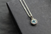 Load image into Gallery viewer, Dainty Blue &amp; White Topaz Pendant &amp; Chain
