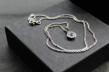 Load image into Gallery viewer, Dainty Blue &amp; White Topaz Pendant &amp; Chain
