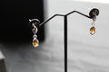Dainty Double Drop Earrings with Golden Citrine