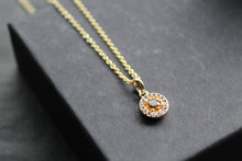 Load image into Gallery viewer, Dainty Gold Plated Citrine &amp; White Topaz Pendant &amp; Chain
