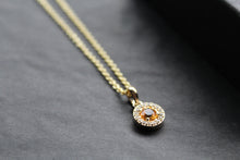 Load image into Gallery viewer, Dainty Gold Plated Citrine &amp; White Topaz Pendant &amp; Chain
