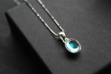 Load image into Gallery viewer, Dainty Oval Mystic Mercury Mist Topaz Pendant
