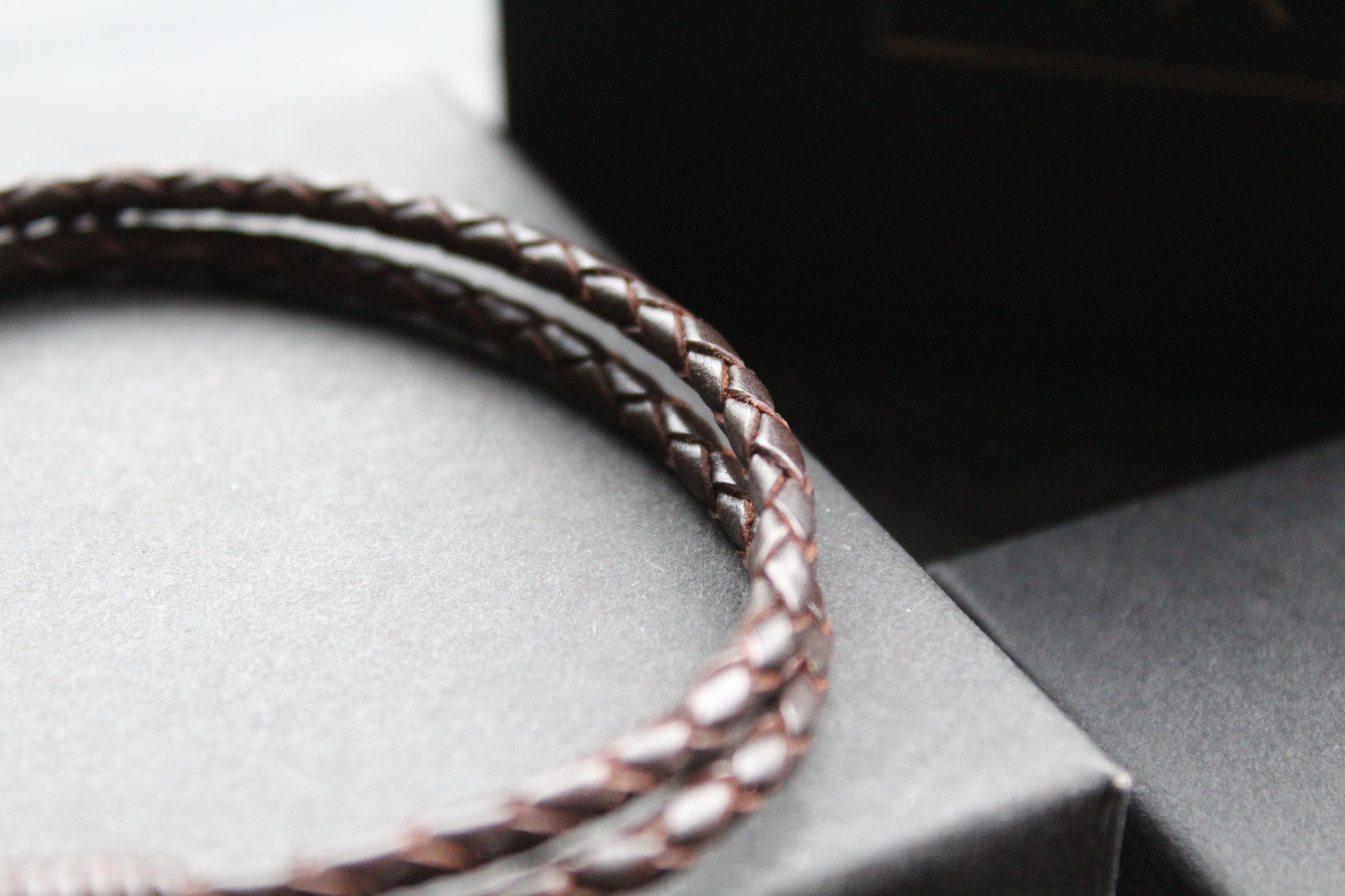 Dark Brown Double Leather Bracelet with Shrimp Clasp