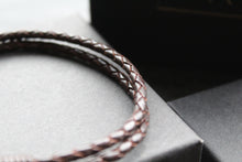 Load image into Gallery viewer, Dark Brown Double Leather Bracelet with Shrimp Clasp
