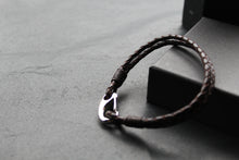 Load image into Gallery viewer, Dark Brown Double Leather Bracelet with Shrimp Clasp
