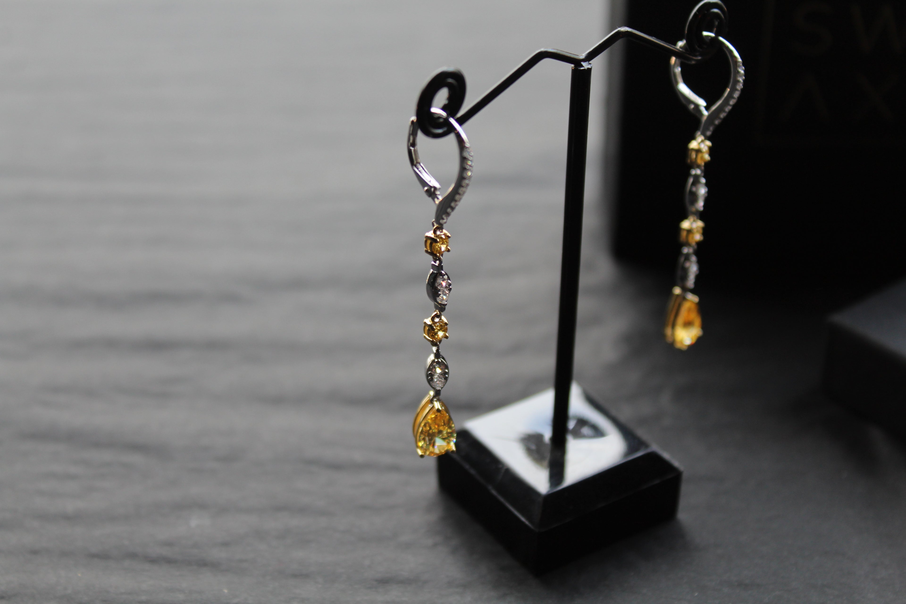 Decadent Canary Yellow Drop Earrings