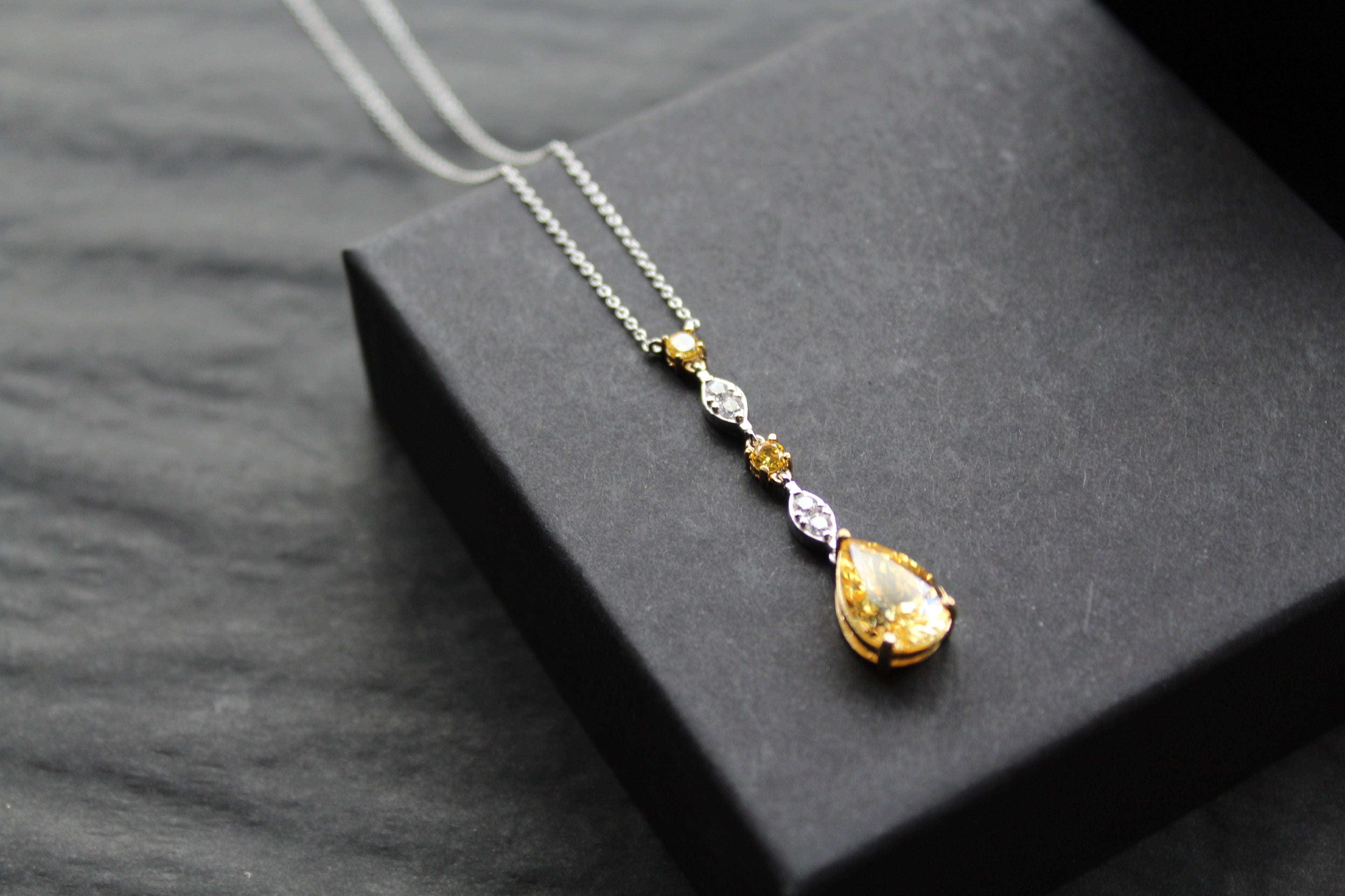 Decadent Canary Yellow Silver & Gold Necklace