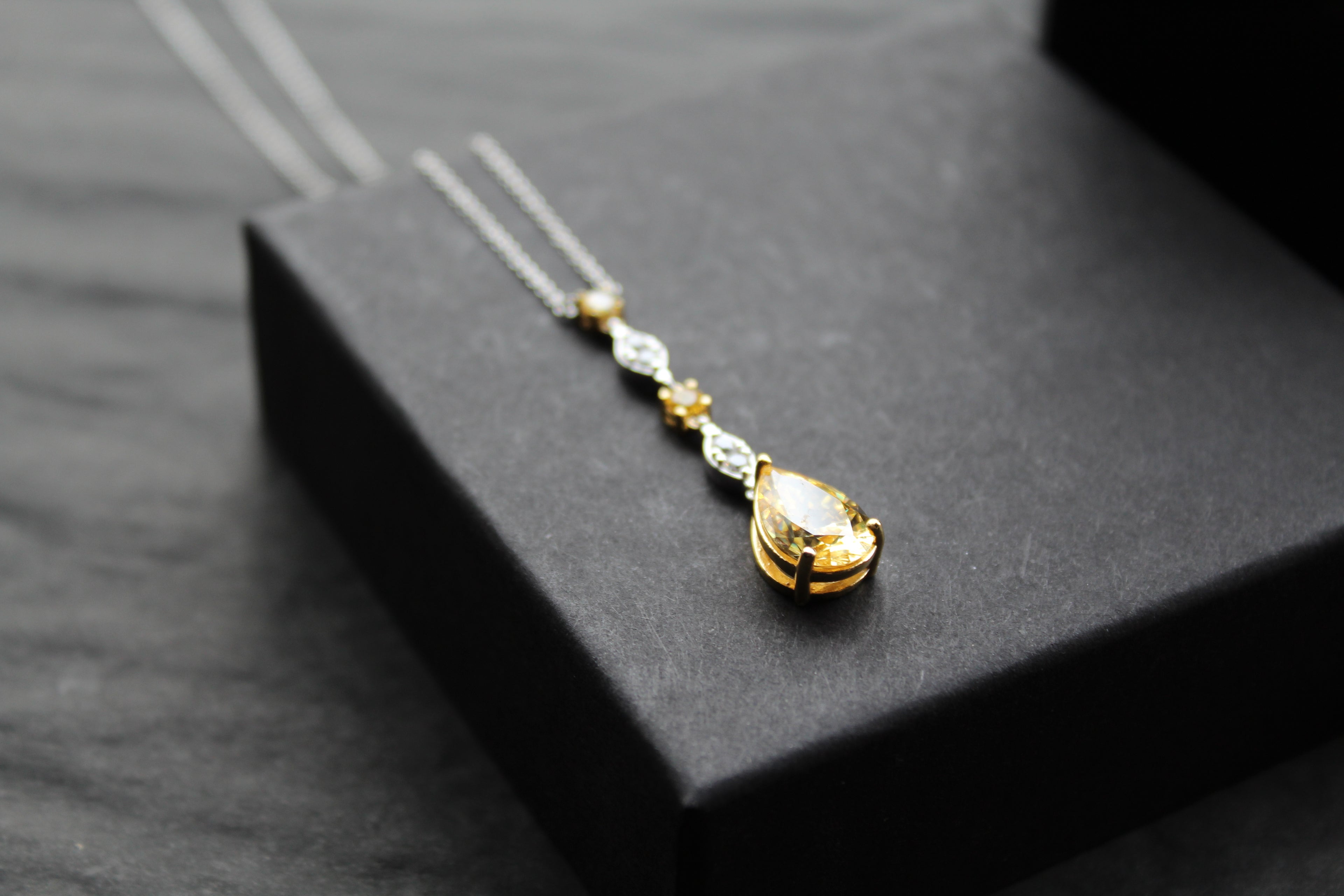 Decadent Canary Yellow Silver & Gold Necklace