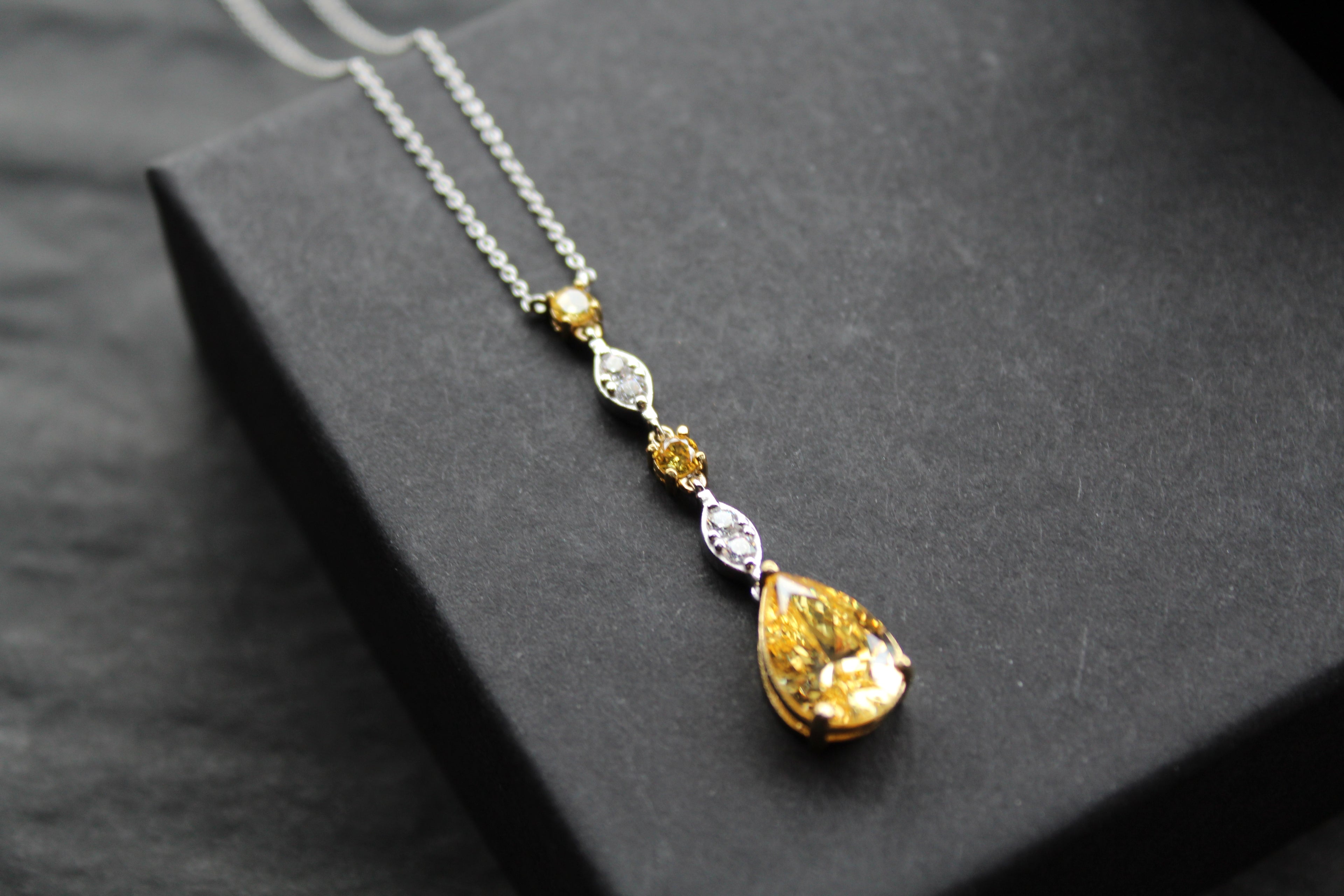 Decadent Canary Yellow Silver & Gold Necklace