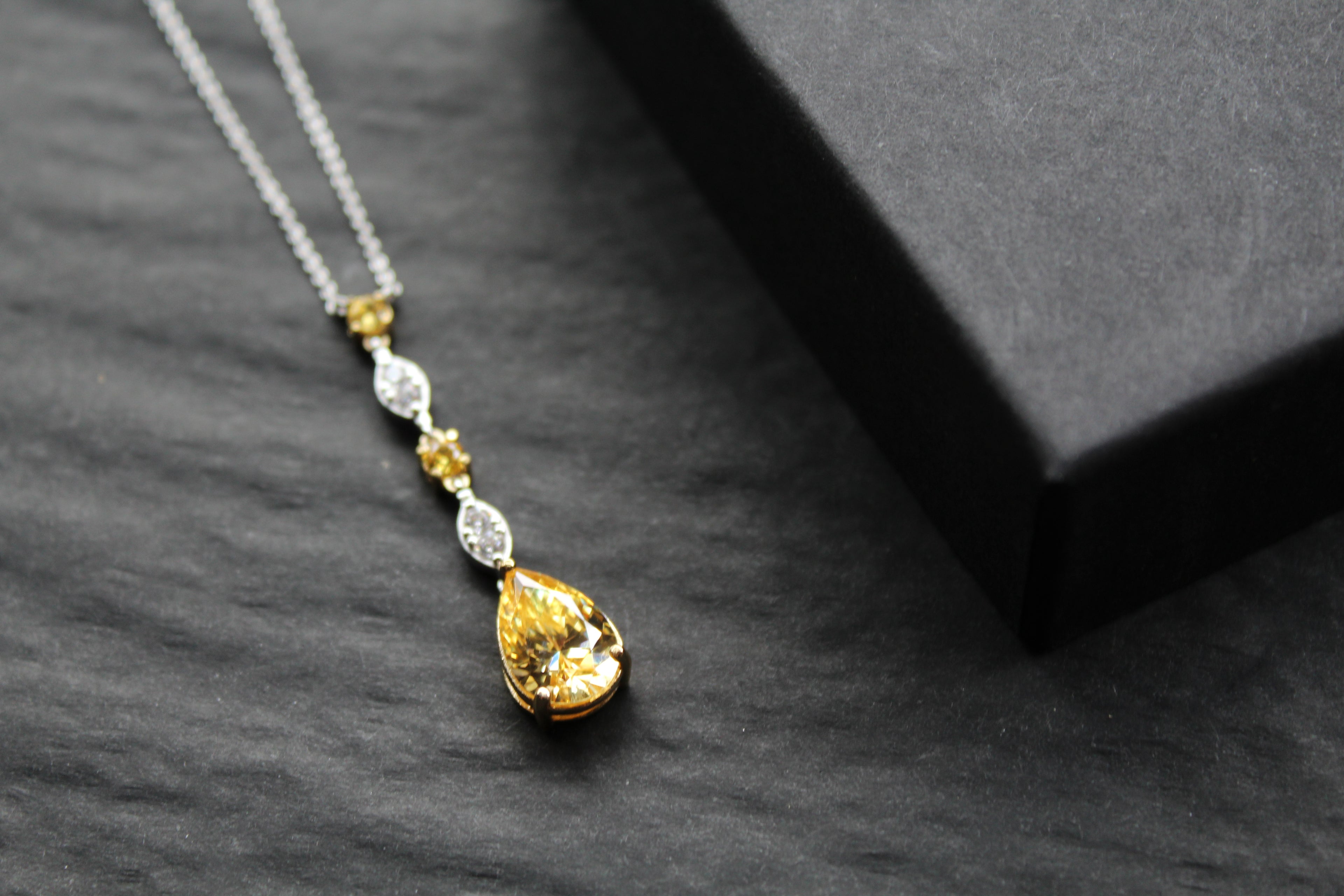 Decadent Canary Yellow Silver & Gold Necklace