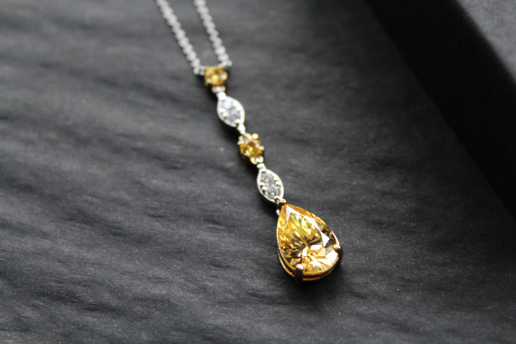 Decadent Canary Yellow Silver & Gold Necklace