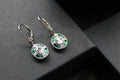 Deco Style Emerald Green Oval Earrings