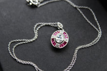 Load image into Gallery viewer, Deco Style Ruby Red Oval Necklace
