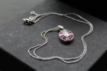 Load image into Gallery viewer, Deco Style Ruby Red Oval Necklace
