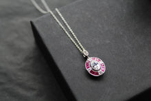 Load image into Gallery viewer, Deco Style Ruby Red Oval Necklace
