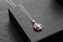 Load image into Gallery viewer, Deco Style Ruby Red Oval Necklace
