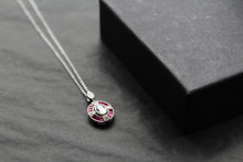 Load image into Gallery viewer, Deco Style Ruby Red Oval Necklace
