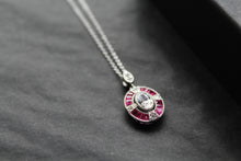 Load image into Gallery viewer, Deco Style Ruby Red Oval Necklace
