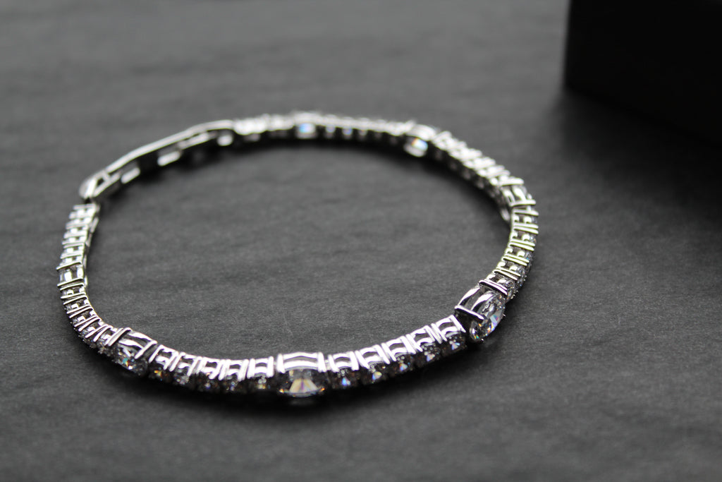Diamonfire Oval and Round Zirconia Bracelet