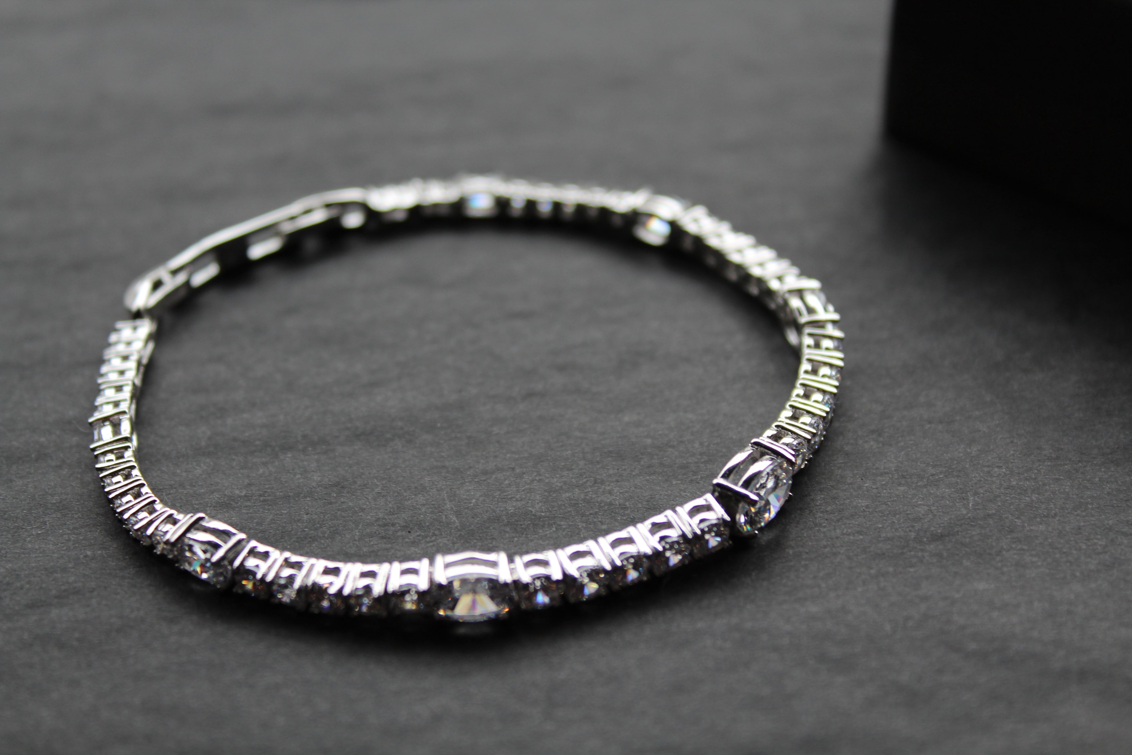 Diamonfire Oval and Round Zirconia Bracelet
