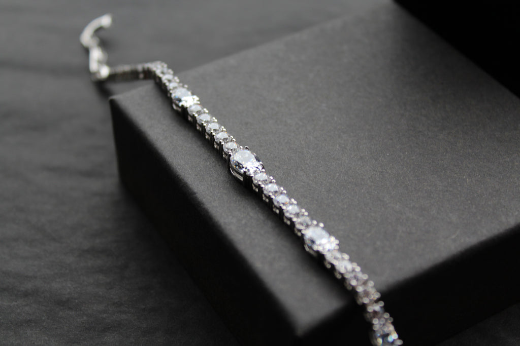 Diamonfire Oval and Round Zirconia Bracelet