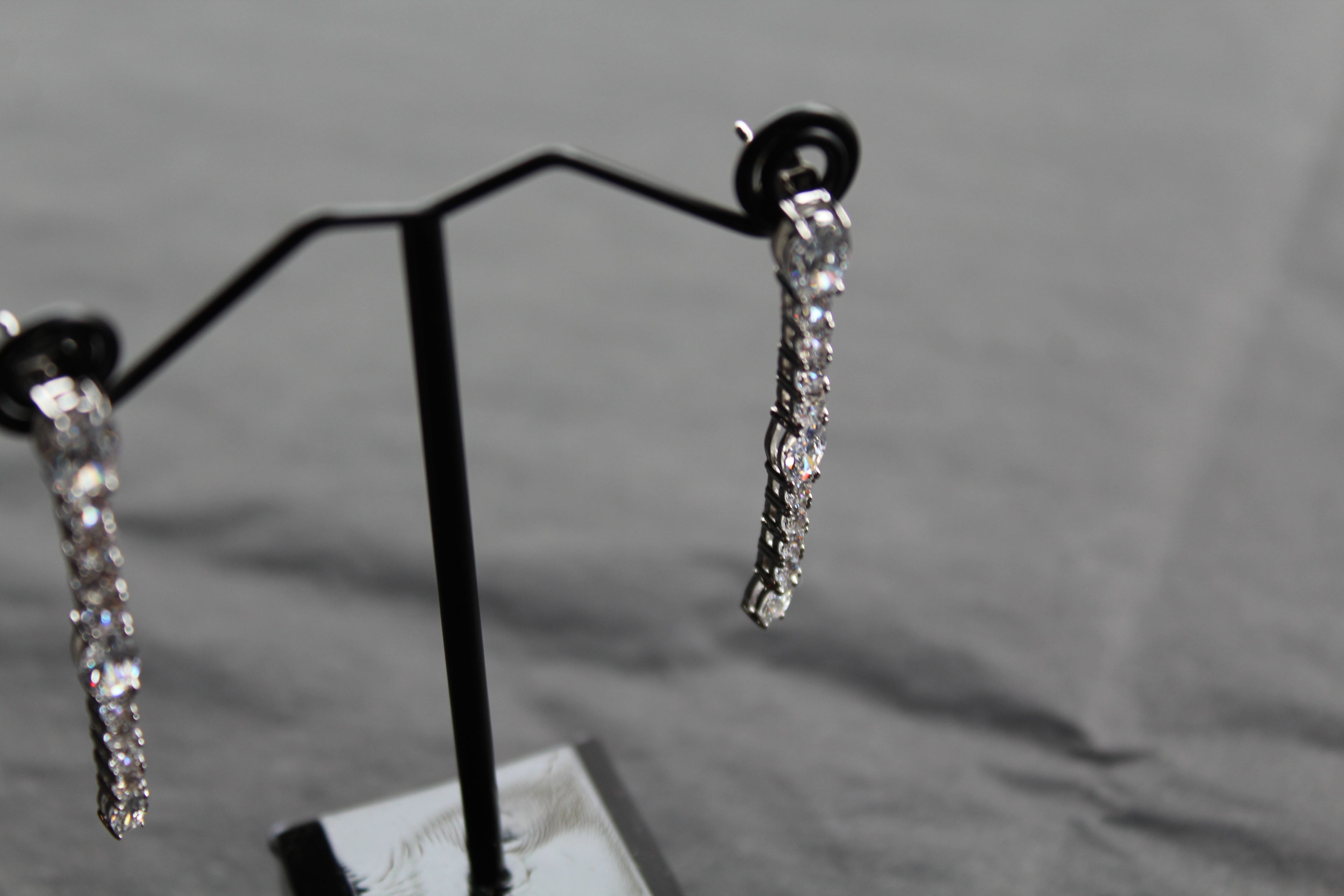 Diamonfire Oval and Round Zirconia Drop Earrings