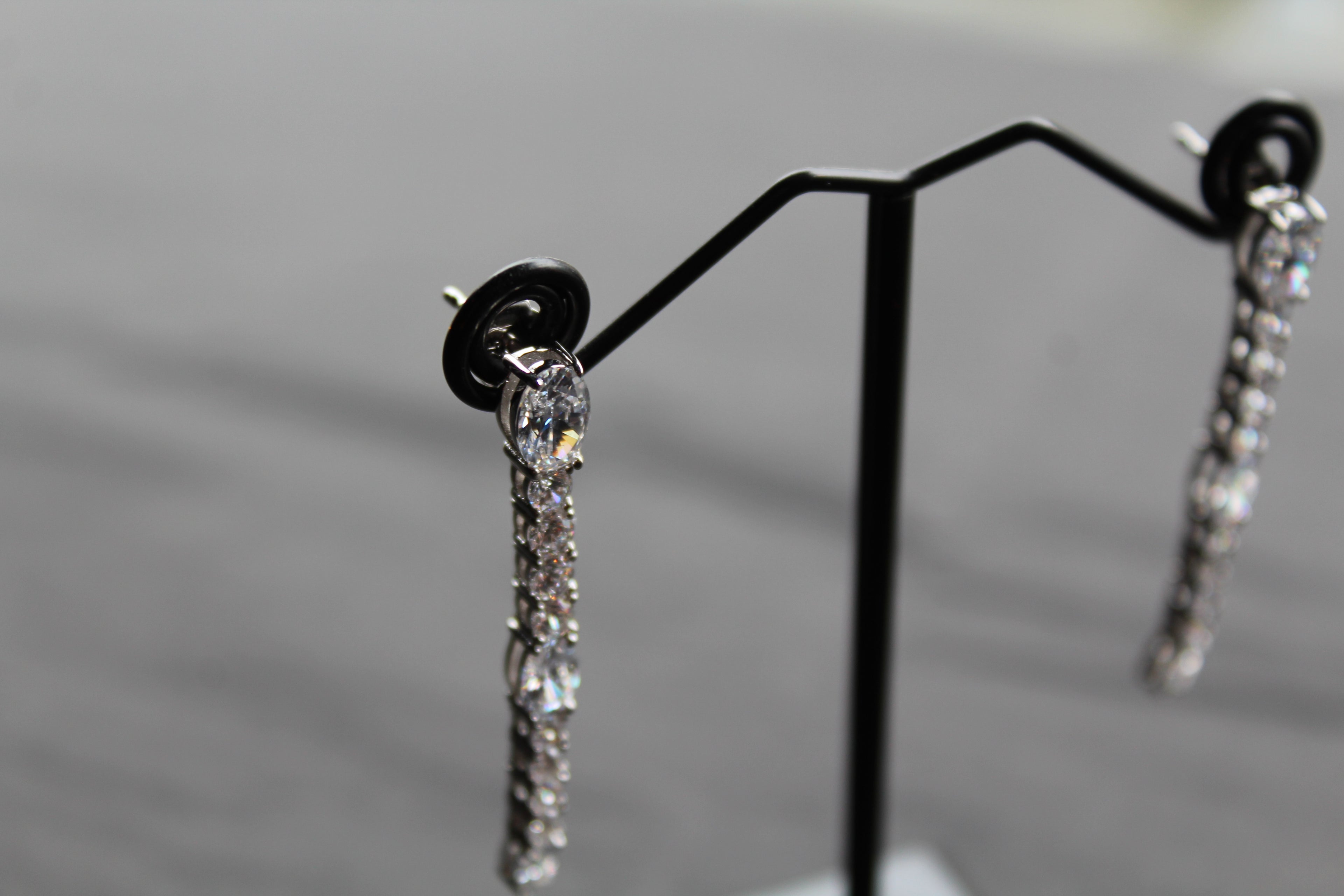 Diamonfire Oval and Round Zirconia Drop Earrings