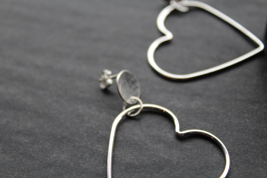 Disc Hoop Stud with Heart