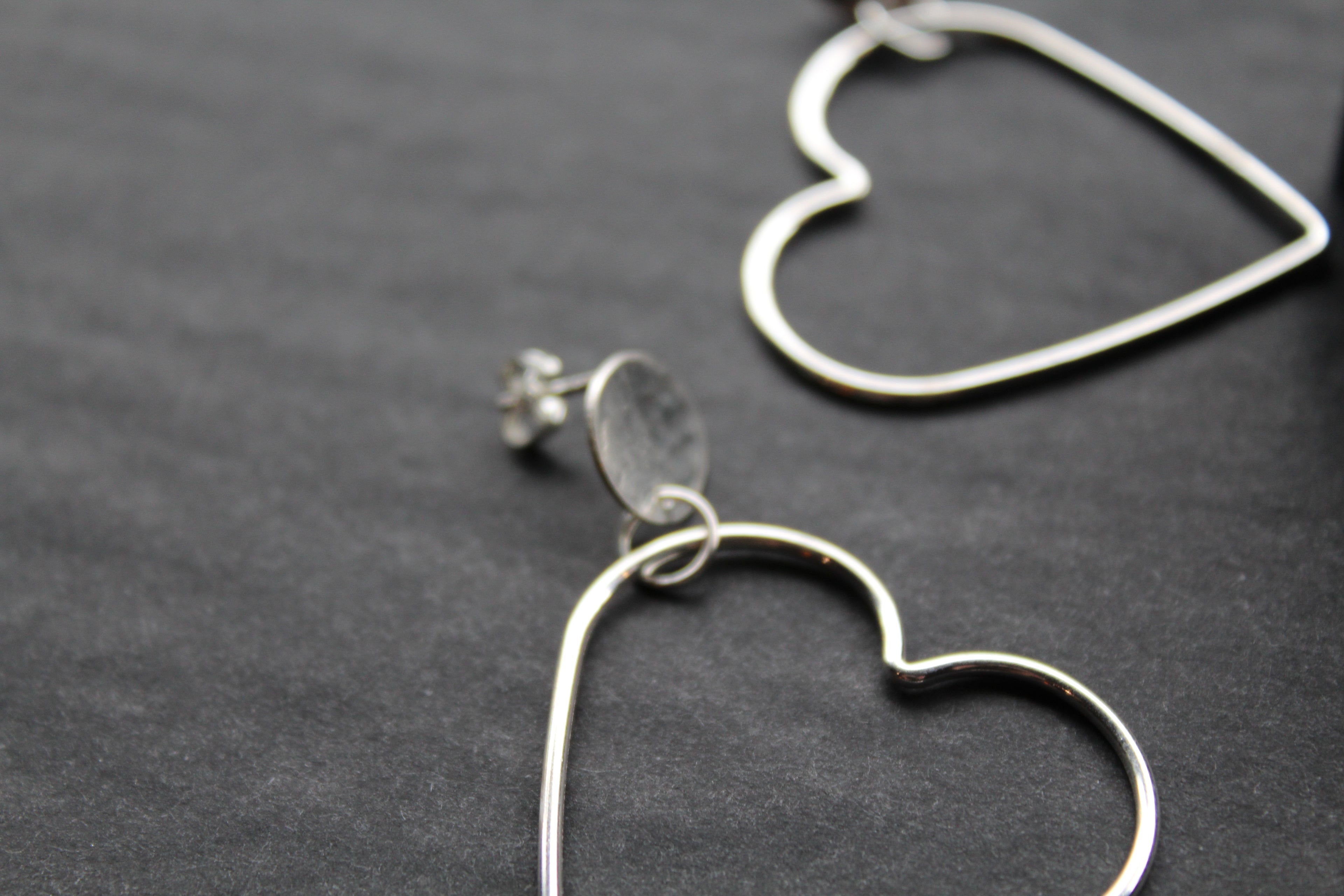Disc Hoop Stud with Heart