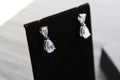 Double CZ Silver Teardop Earrings