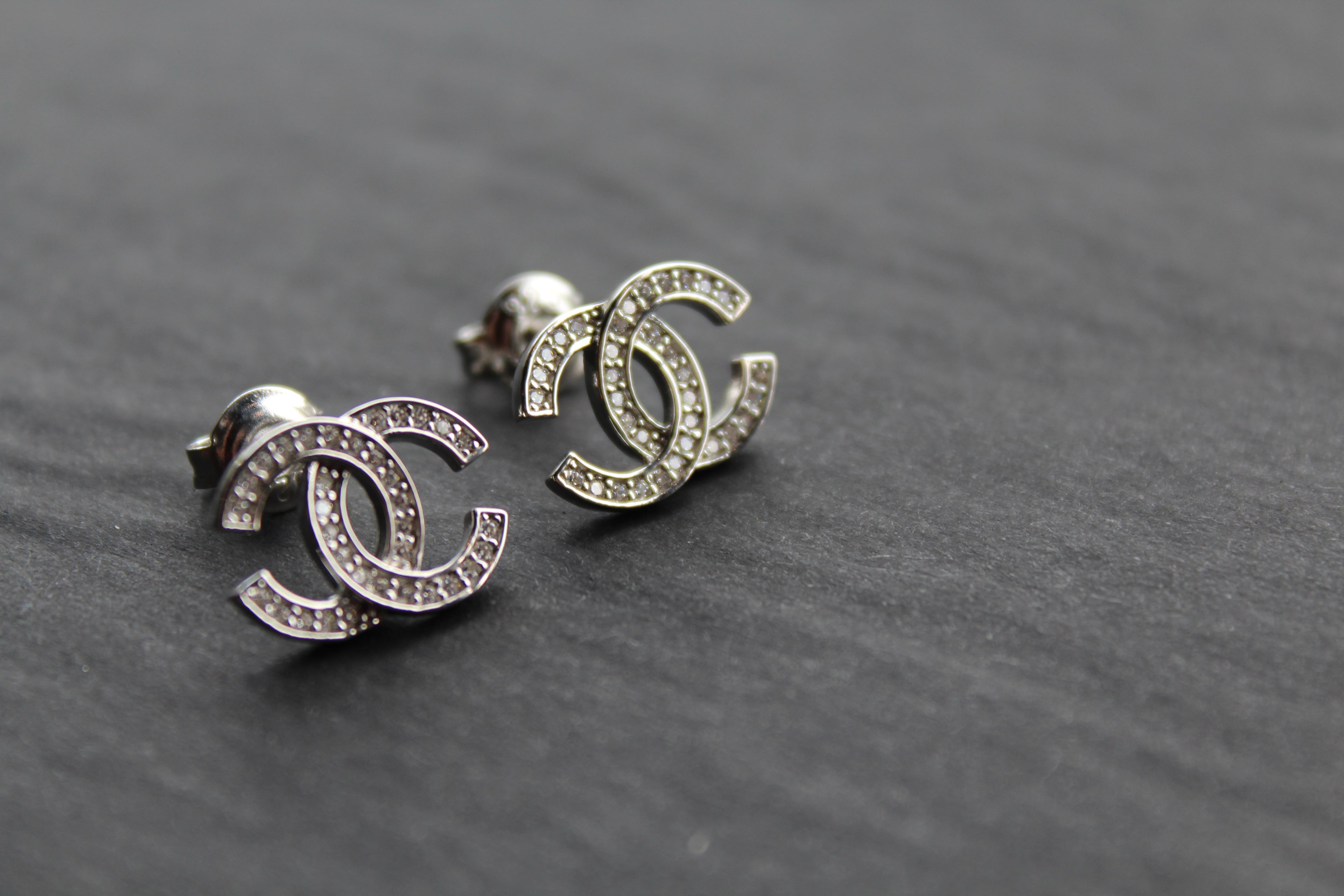 Double Coco Silver Earrings