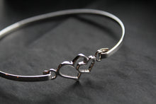 Load image into Gallery viewer, Double Hearts Silver Bangle
