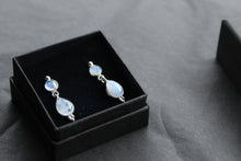 Load image into Gallery viewer, Moonstone Double stone drop Earrings
