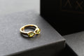 Double Teardrop Peridot Ring Sterling Silver with Gold Plate