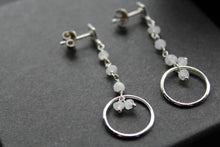 Load image into Gallery viewer, Drop Earrings with Moonstone Beads
