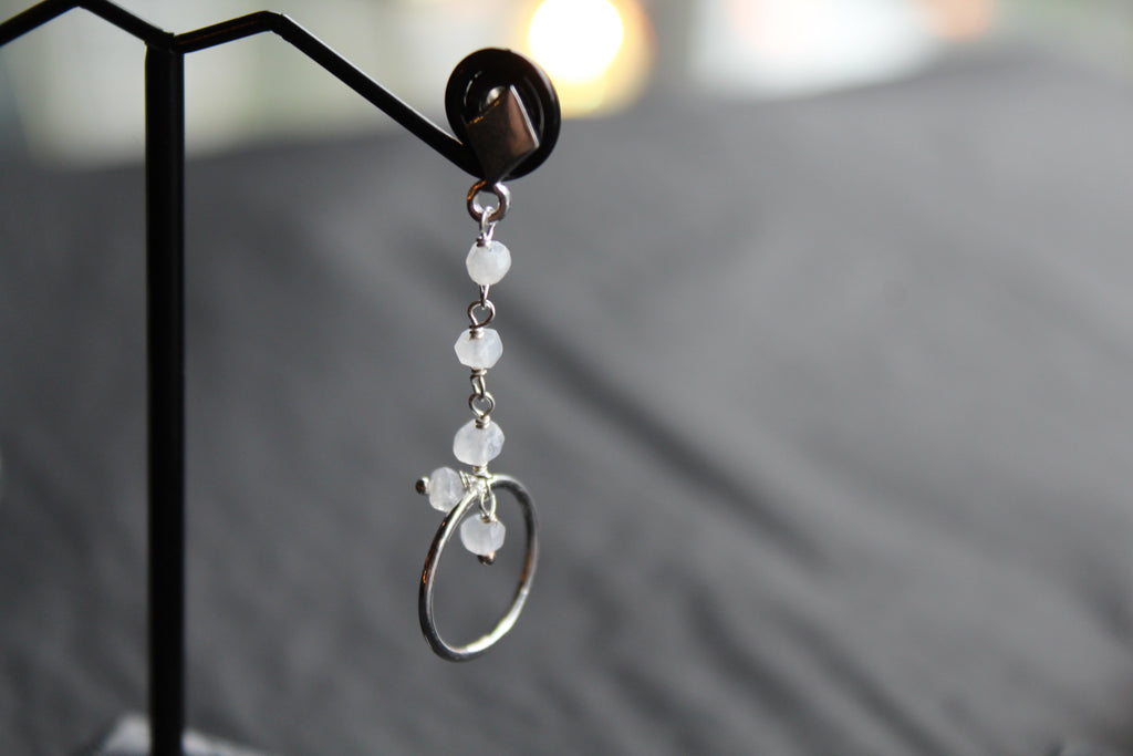 Drop Earrings with Moonstone Beads