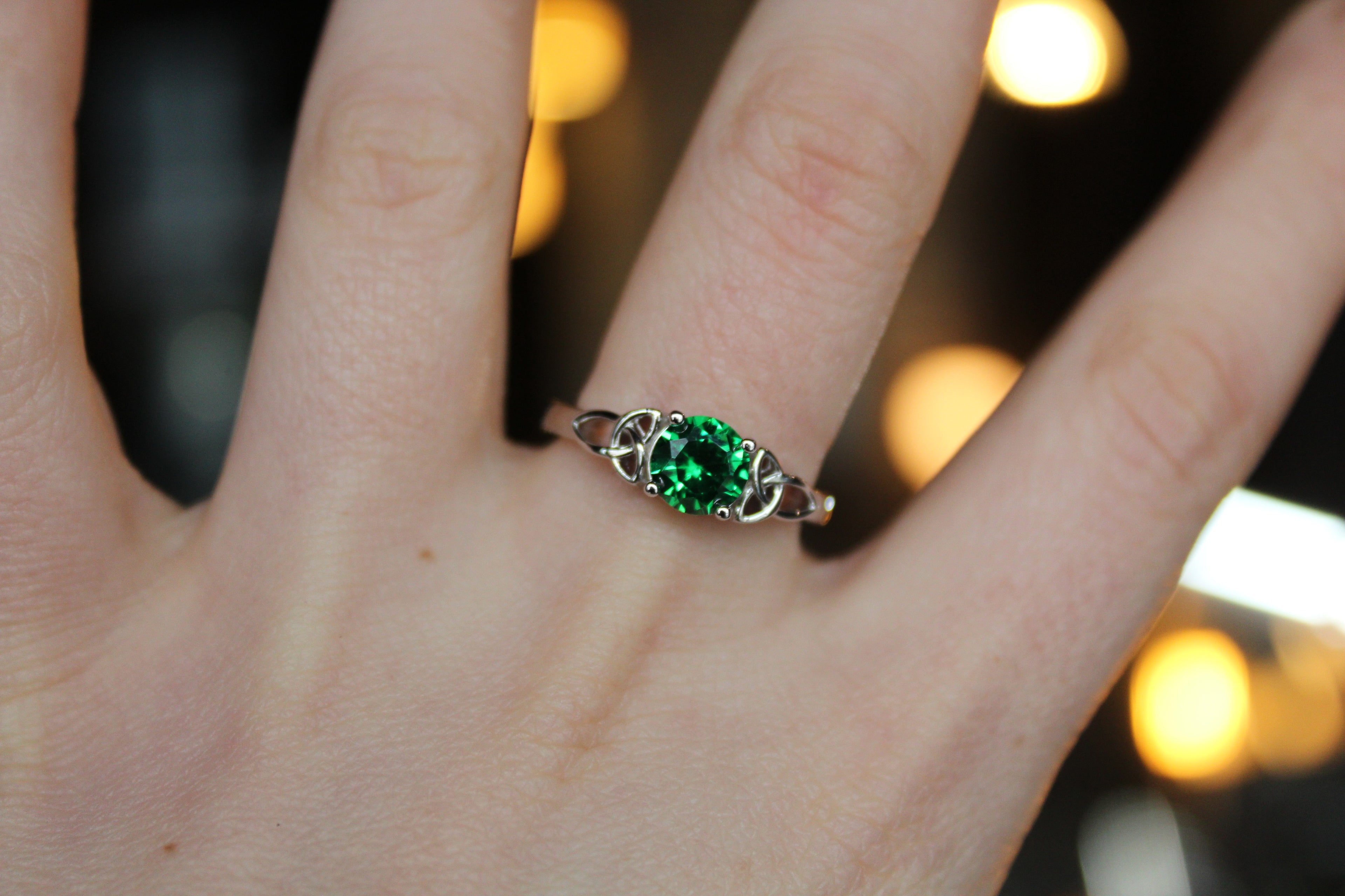 Emerald Cubic Zirconia Celtic Dreams Ring