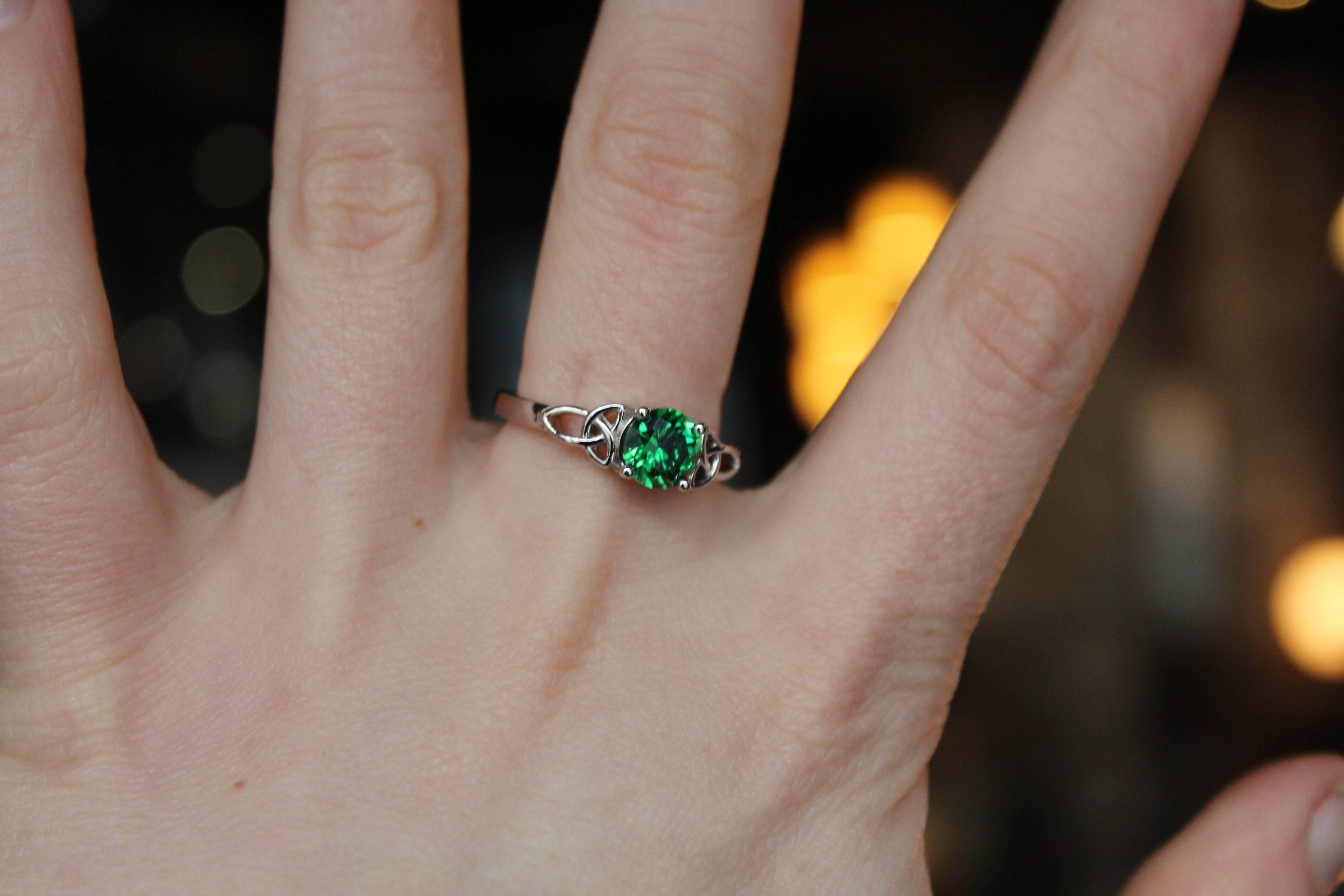 Emerald Cubic Zirconia Celtic Dreams Ring
