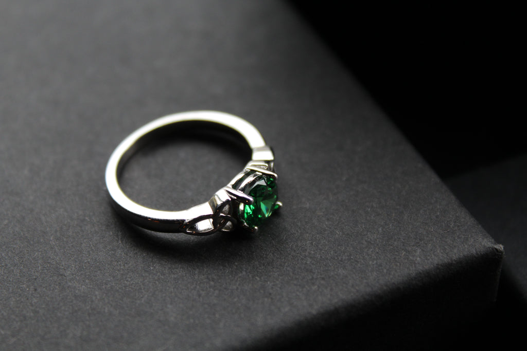Emerald Cubic Zirconia Celtic Dreams Ring