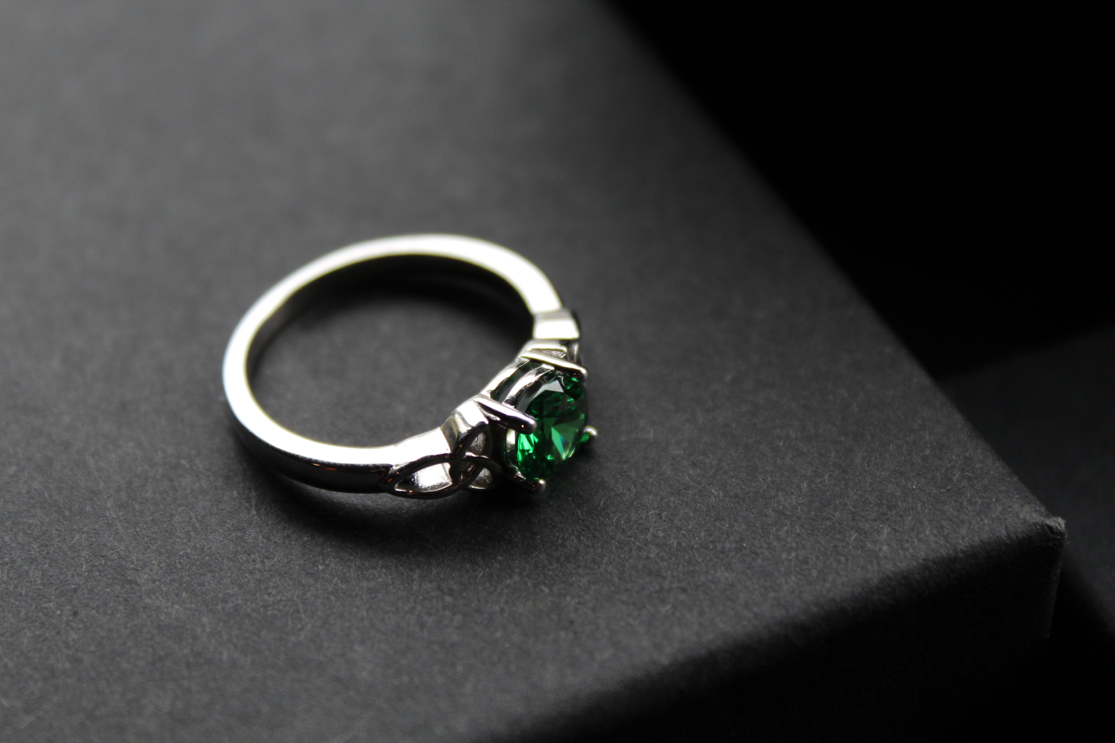 Emerald Cubic Zirconia Celtic Dreams Ring