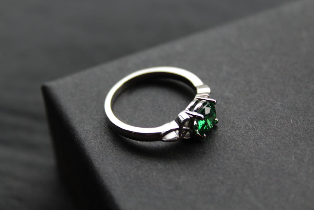 Emerald Cubic Zirconia Celtic Dreams Ring