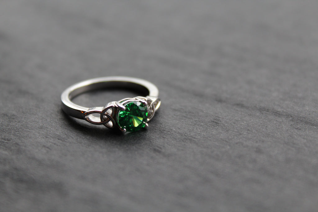 Emerald Cubic Zirconia Celtic Dreams Ring