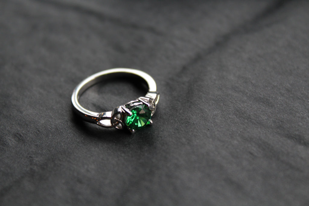Emerald Cubic Zirconia Celtic Dreams Ring