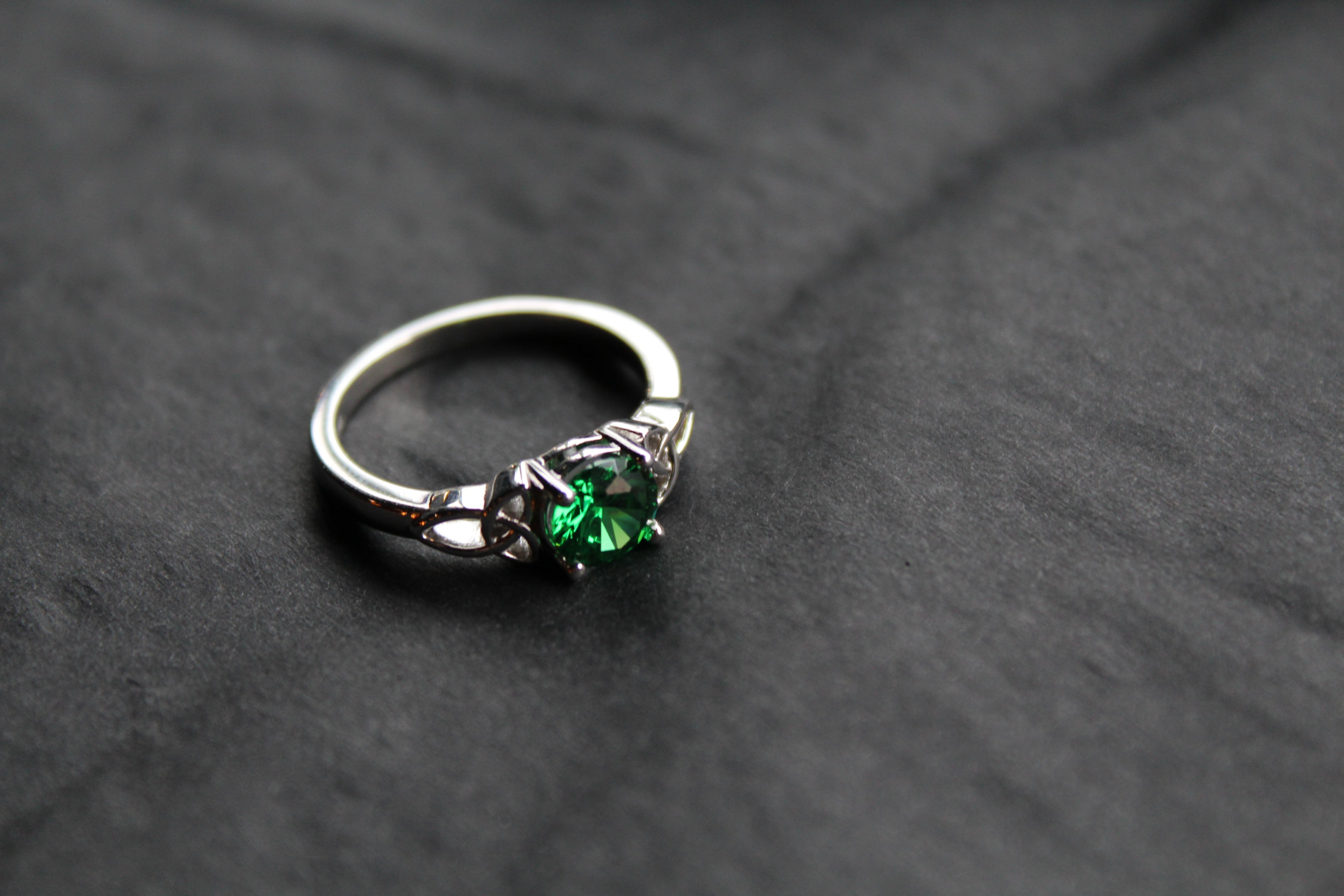 Emerald Cubic Zirconia Celtic Dreams Ring