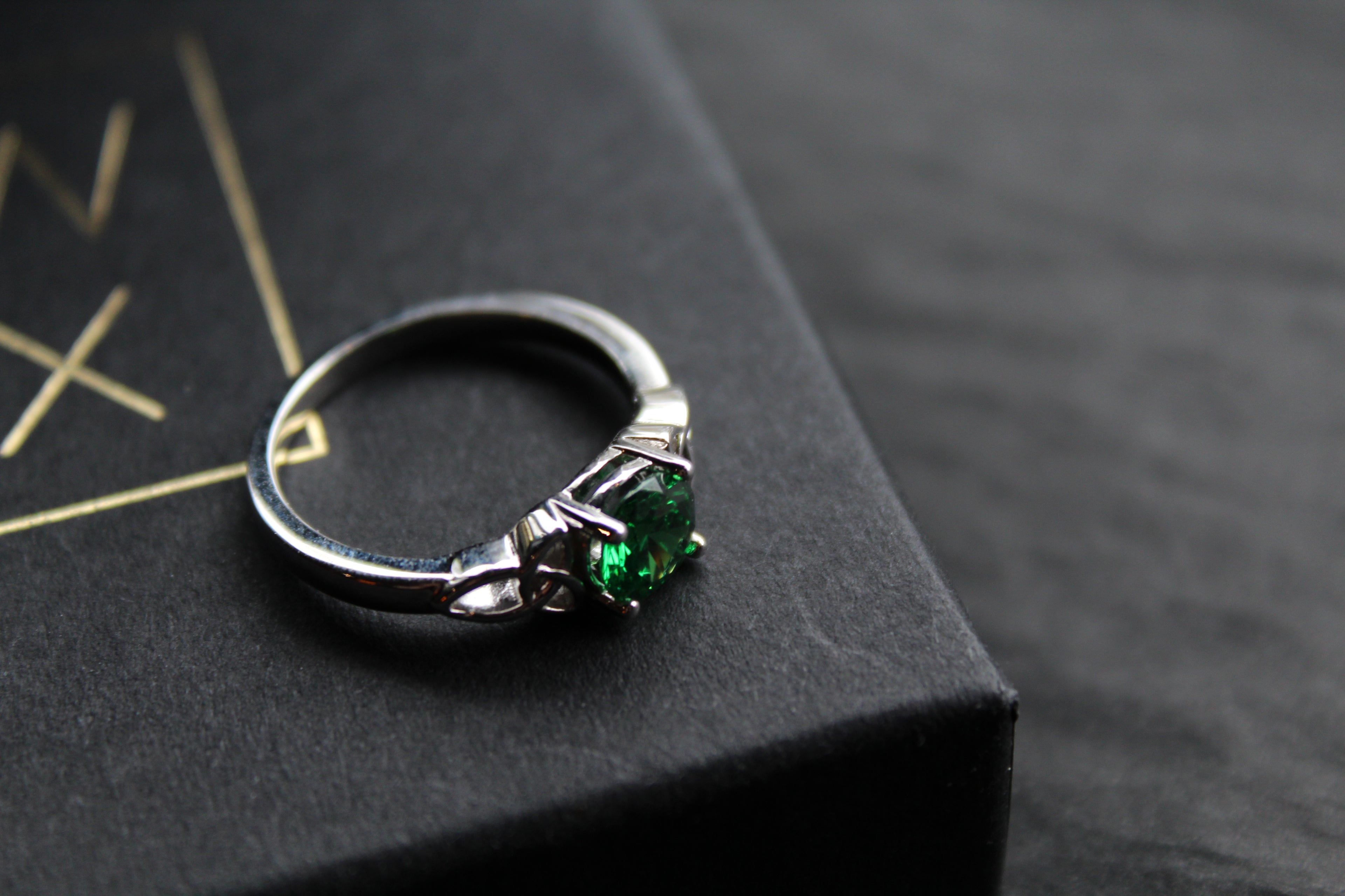Emerald Cubic Zirconia Celtic Dreams Ring