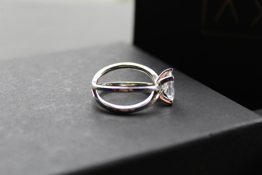 Emerald Cut CZ Double Band Ring