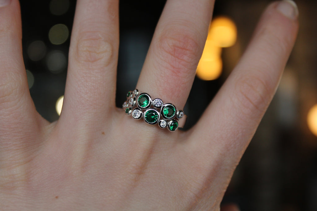 Emerald Green Bubble Ring