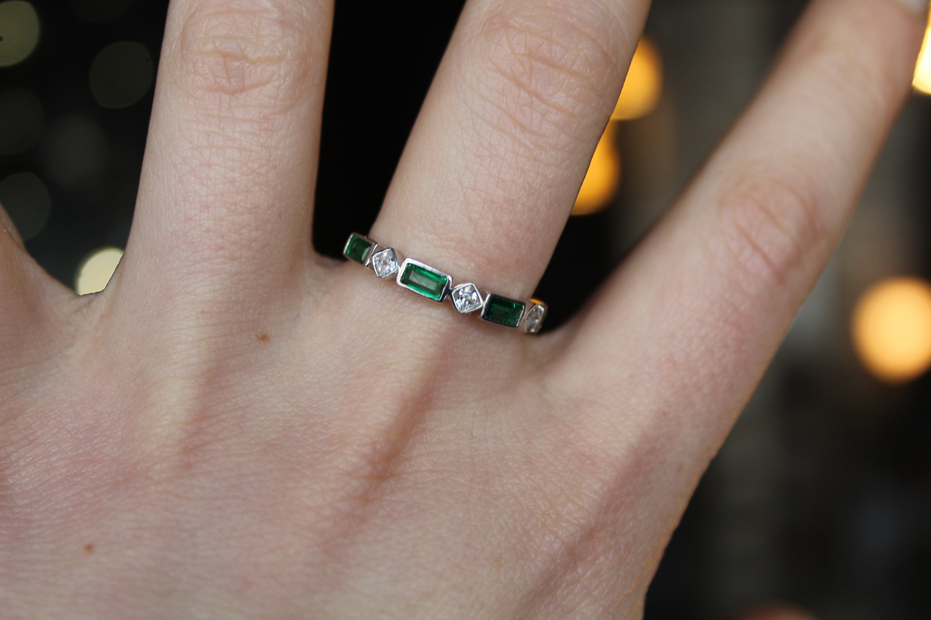 Emerald Green Eternity Ring