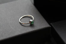 Load image into Gallery viewer, Emerald Silver Stacking Ring
