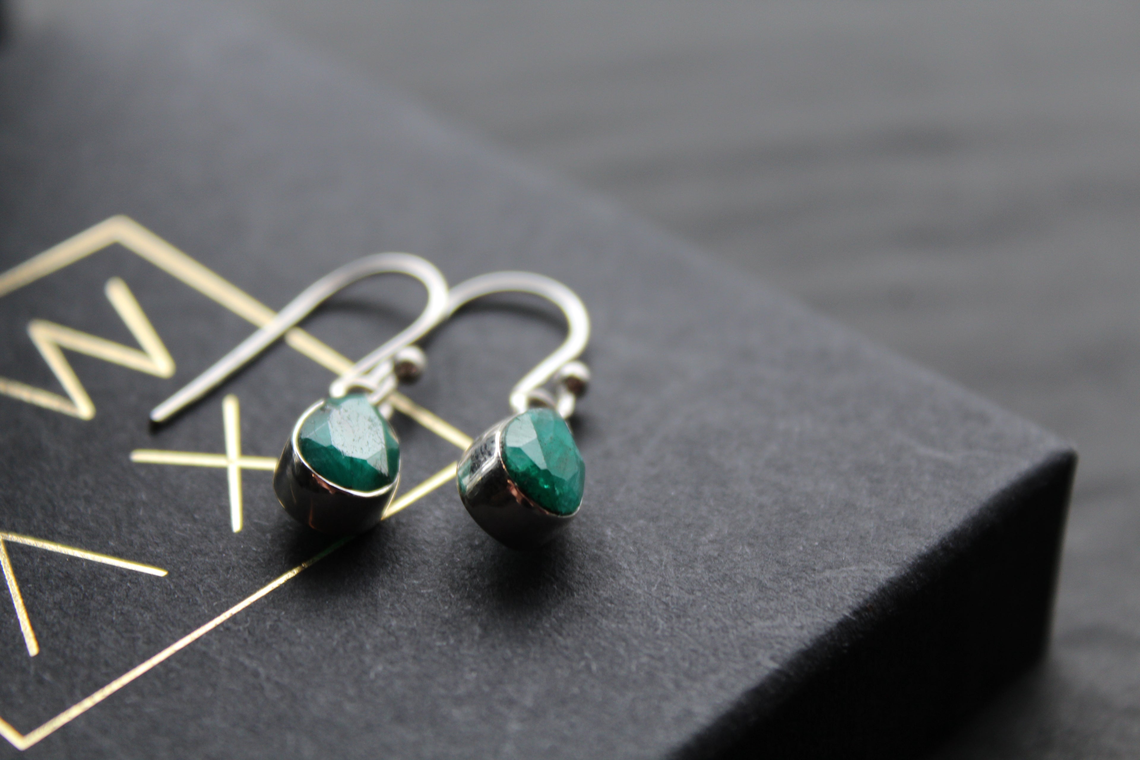 Emerald Tear Drop Earrings